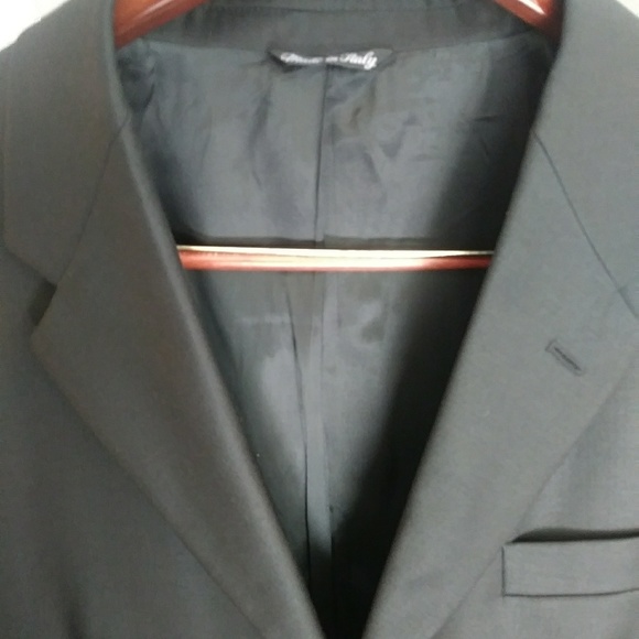 ADOLFO ITALY Super 120'S Black Coat Jacket 44R - Picture 2 of 8